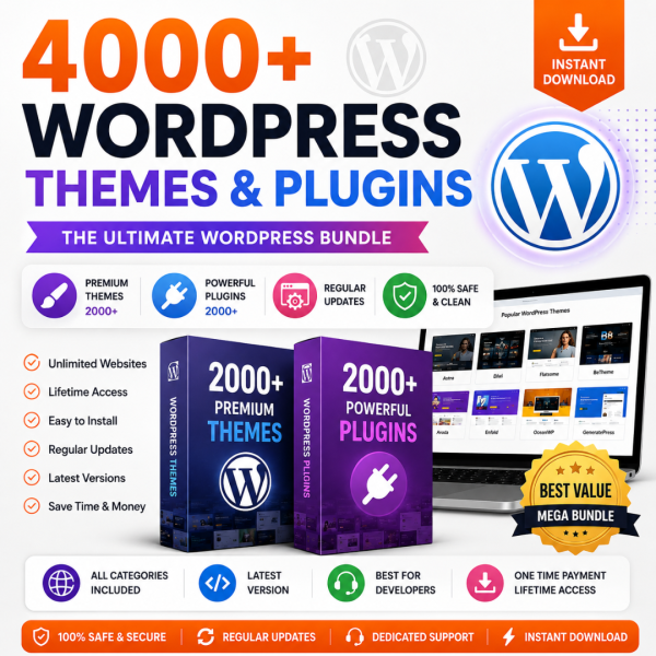 4000+ WordPress Themes & Plugins Bundle