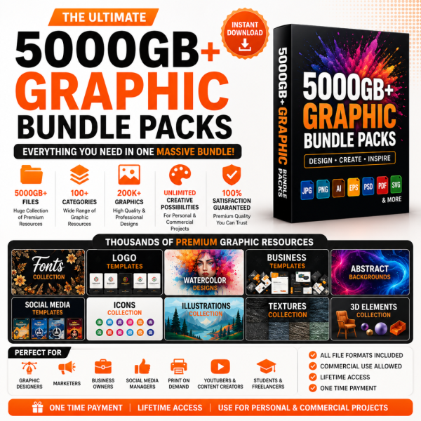 5000GB+ Graphic Bundle Packs Collection