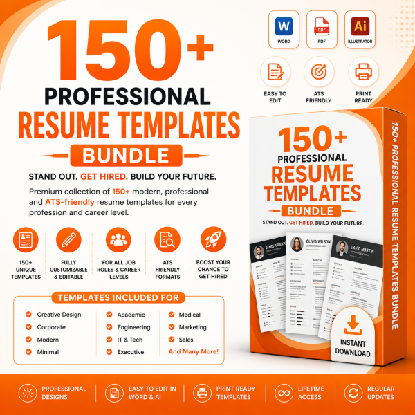 150+ Professional Resume Templates Bundle